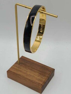 J Crew Black Enamel Gold Tone Bangle